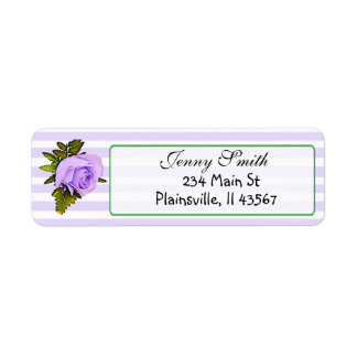 Paarse striped Roos Return Address Label