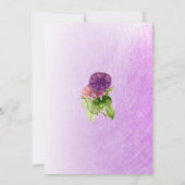 Paarse StripePetunia's en gouden bruiloft uitnodig Kaart (Achterkant)