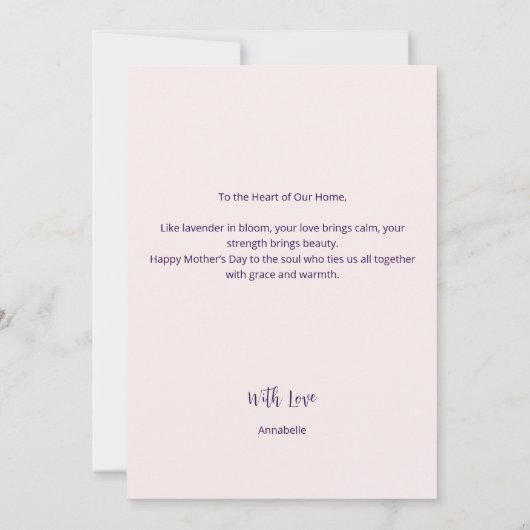  Paarse Stripes & Flowers Moederdag Kaart (Achterkant)