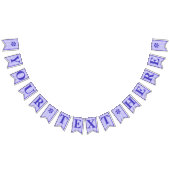 Paarse Stripes & Flowers Sjabloon Swallowtail Vlaggetjes (Alle)