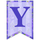 Paarse Stripes & Flowers Sjabloon Swallowtail Vlaggetjes (Tweede vlag)