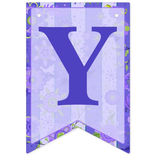 Paarse Stripes & Flowers Sjabloon Swallowtail Vlaggetjes (Tweede vlag)