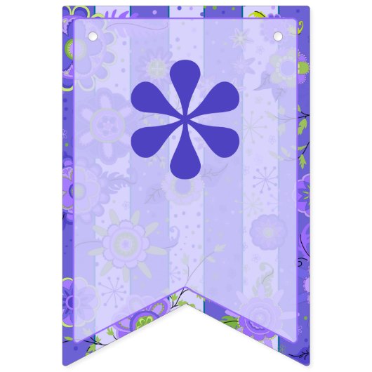 Paarse Stripes & Flowers Sjabloon Swallowtail Vlaggetjes (Eerste vlag)