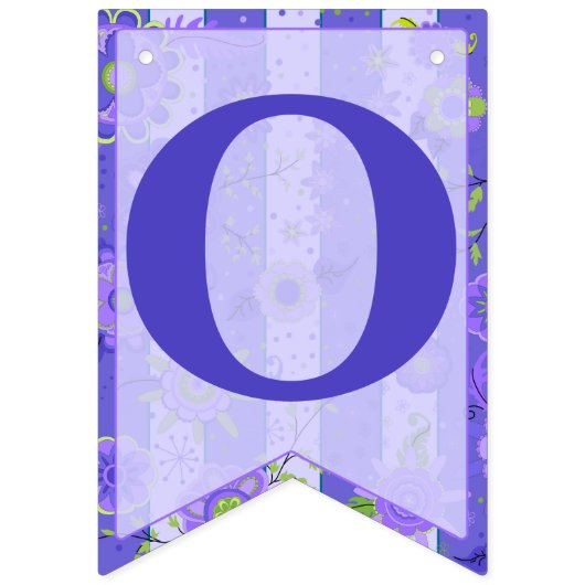 Paarse Stripes & Flowers Sjabloon Swallowtail Vlaggetjes (Derde vlag)