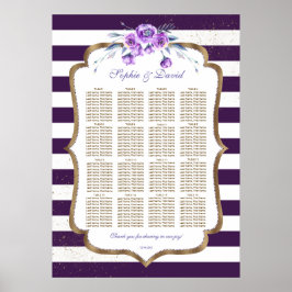 Paarse Stripes Gold Violet EDouanekaart Poster
