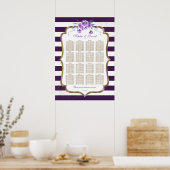 Paarse Stripes Gold Violet EDouanekaart Poster (Keuken)