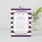 Paarse Stripes Gold Violet Floral repetitie Kaart (Staand voorkant)