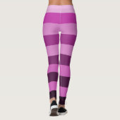 Paarse Stripes Patroonkleurblok Leggings (Achterkant)