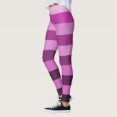 Paarse Stripes Patroonkleurblok Leggings (Links)