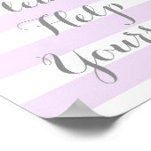 Paarse Stripes Silver Snow Help uzelf Poster (Hoek)