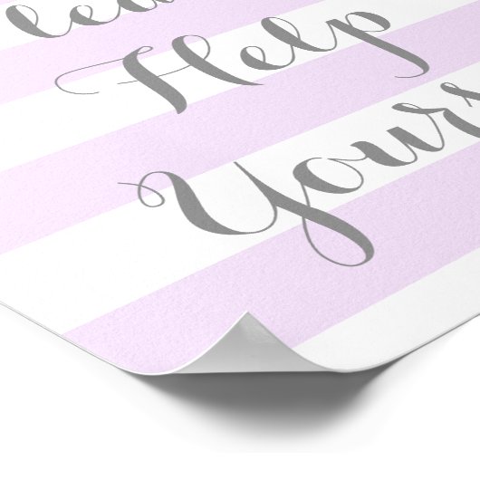 Paarse Stripes Silver Snow Help uzelf Poster (Hoek)