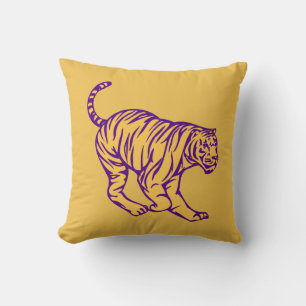 Paarse Stripes Wilde Cat Tiger Illustratie Kussen