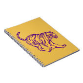 Paarse Stripes Wilde Cat Tiger Illustratie Notitieboek (Rechterzijde)
