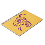 Paarse Stripes Wilde Cat Tiger Illustratie Notitieboek (Linkerzijde)