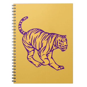 Paarse Stripes Wilde Cat Tiger Illustratie Notitieboek