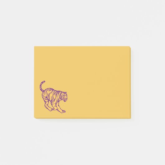 Paarse Stripes Wilde Cat Tiger Illustratie Post-it® Notes (Voorkant)