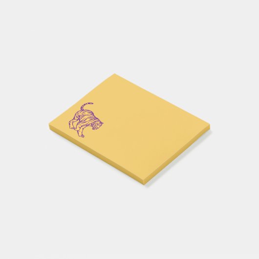 Paarse Stripes Wilde Cat Tiger Illustratie Post-it® Notes (Schuin)