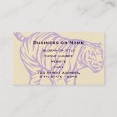 Paarse Stripes Wilde Cat Tiger Illustratie Visitekaartje (Achterkant)