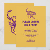 Paarse Stripes Wilde Kat Tiger Generische Partij Kaart (Voorkant / Achterkant)