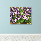 Paarse strippinda's canvas afdruk (Insitu (Houten vloer))
