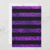 Paarse strips, Glitter Stripes, Bat Mitzvah Kaart (Achterkant)