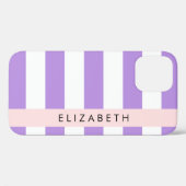 Paarse strips, strips, lijnen, Jouw naam Case-Mate iPhone Case (Achterkant (horizontaal))