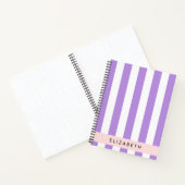 Paarse strips, strips, lijnen, Jouw naam Notitieboek (Binnen)