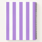 Paarse strips, strips, lijnen, Jouw naam Notitieboek (Achterkant)