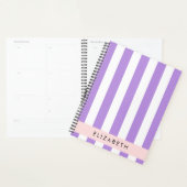 Paarse strips, strips, lijnen, Jouw naam Planner (Display)