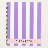 Paarse strips, strips, lijnen, Jouw naam Planner (Voorkant)