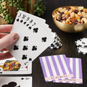 Paarse strips, strips, lijnen, Jouw naam Pokerkaarten (Insitu)