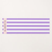 Paarse strips, strips, lijnen, Jouw naam Yogamat (Voorkant (horizontaal))