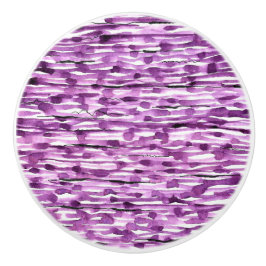 Paarse strips voor Abstracte Waterverf Keramische Knop
