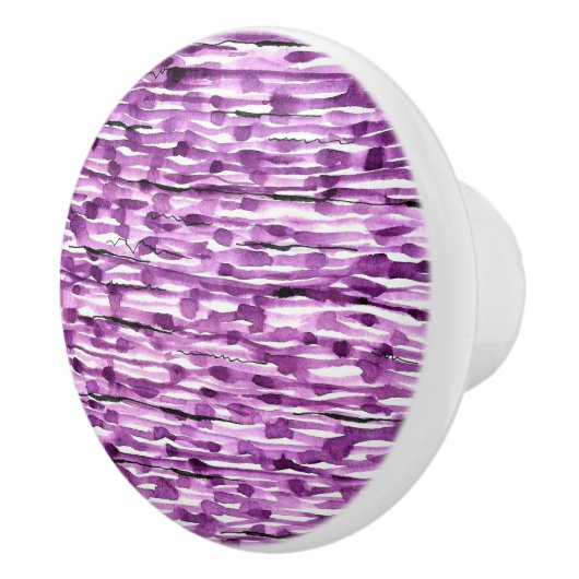 Paarse strips voor Abstracte Waterverf Keramische Knop (Rechts)