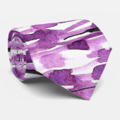 Paarse strips voor Abstracte Waterverf Stropdas (Opgerold)