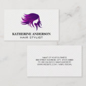 Paarse stromende haar Logo Visitekaartje (Voorkant / Achterkant)