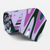 Paarse Stropdas met Abstract groen patroon (Opgerold)