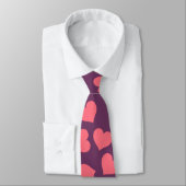 Paarse Stropdas roze harten (Gebonden)