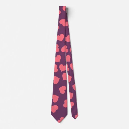 Paarse Stropdas roze harten (Voorkant)