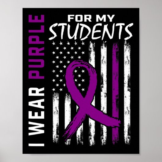 Paarse Studenten Speciaal Ed Leraar Epilepsie Awar Poster (Voorkant)