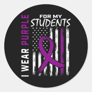 Paarse Studenten Speciaal Ed Leraar Epilepsie Awar Ronde Sticker