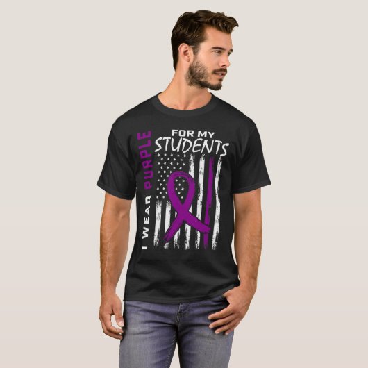 Paarse Studenten Speciaal Ed Leraar Epilepsie Awar T-shirt (Voorkant volledig)