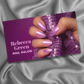 Paarse Stylist Manicurist Nail Artist Nail Salon Visitekaartje