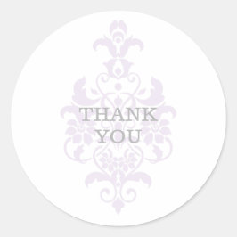 Paarse subtle Damask Dank jullie Stickers