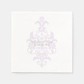 Paarse subtle Damask Paper Napkins Servetten (Voorkant)