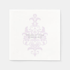 Paarse subtle Damask Paper Napkins Servetten