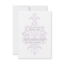Paarse subtle Damask Response Kaart