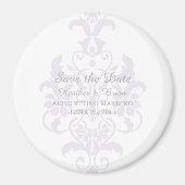 Paarse subtle Damask sparen de Magnet Datum (Voorkant)