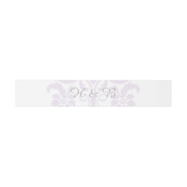 Paarse subtle Damask Wedding Belly Bands Uitnodigingen Wikkel
