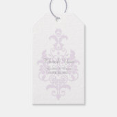Paarse subtle Damask Wedding Gift Labels Cadeaulabel (Voorkant)